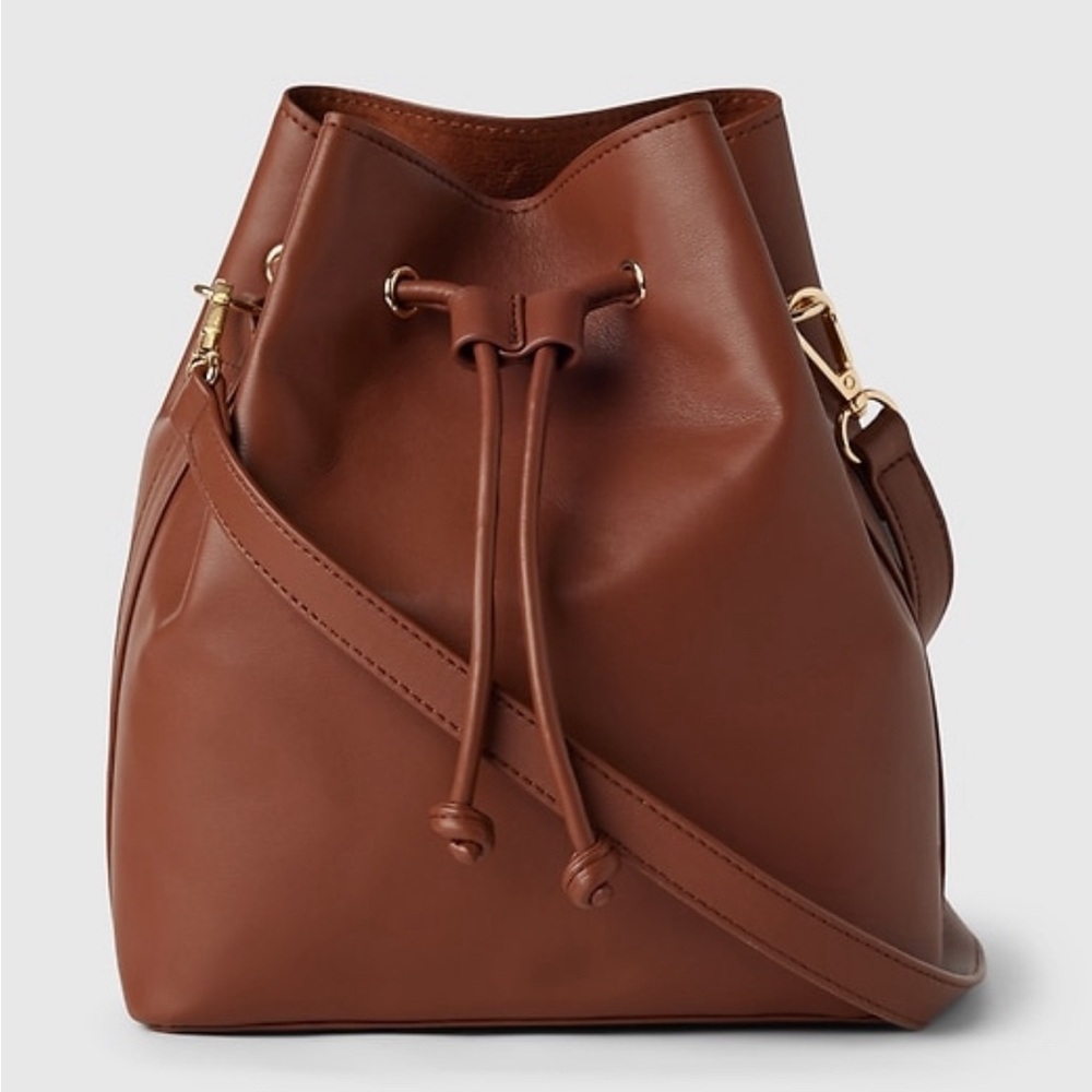 Vegan leather bucket bag